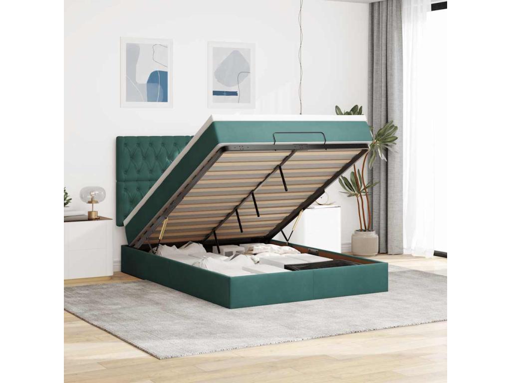 Green Velvet Mattress, 140 x 200 cm