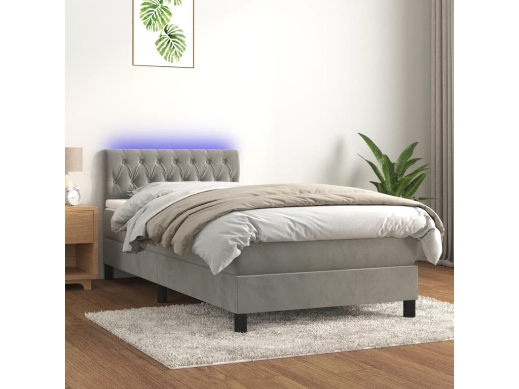 Gray Velvet Mattress, 100 x 200 cm