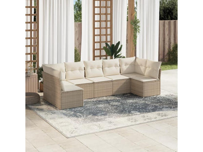 Beige Woven Resin Wicker Outdoor Furniture Set - dlz1766461036378
