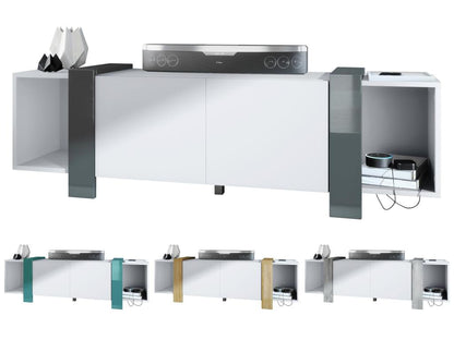 White TV Stand, 149 x 45.5 x 34 cm