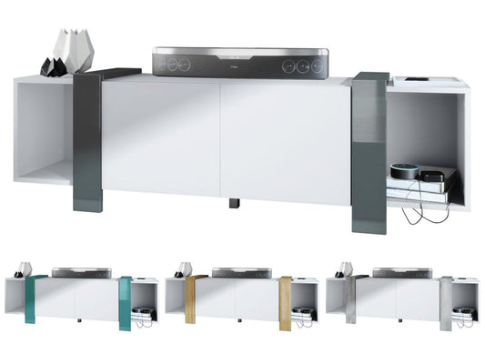 White TV Stand, 149 x 45.5 x 34 cm