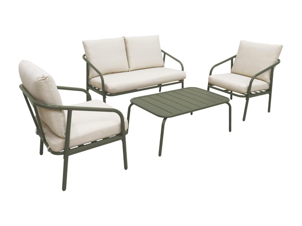 Beige Metal Outdoor Furniture Set