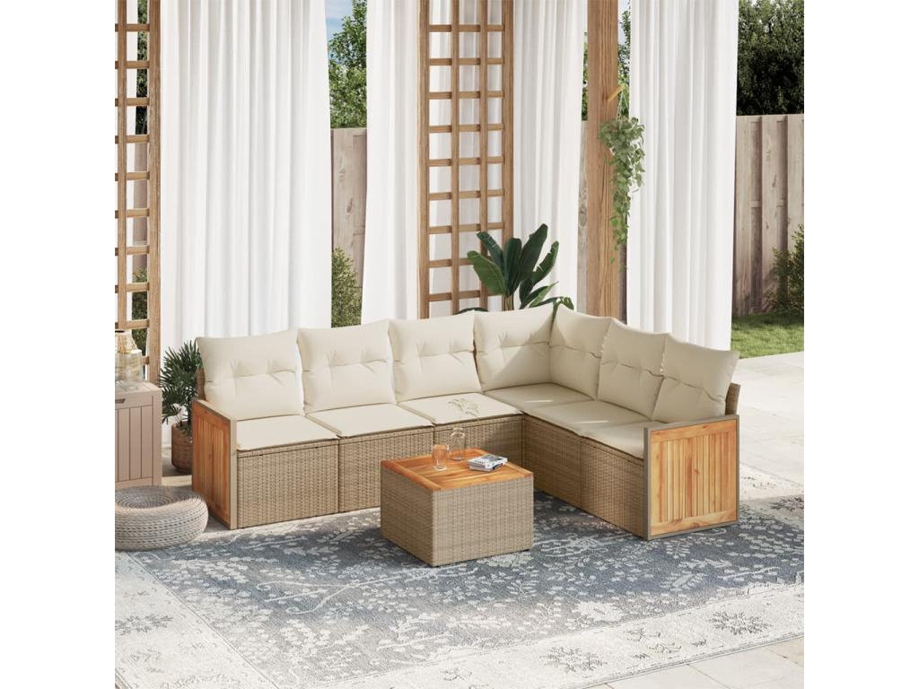 Beige Woven Resin Wicker Outdoor Furniture Set - dlz1766461723200