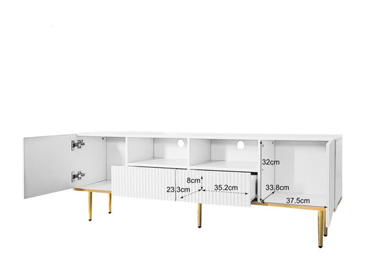 White TV Stand, 165 x 36 x 55 cm