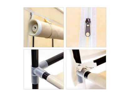 Beige Fabric Wardrobe, 148 x 42.5 x 173 cm