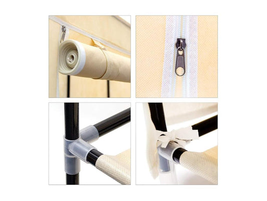 Beige Fabric Wardrobe, 148 x 42.5 x 173 cm