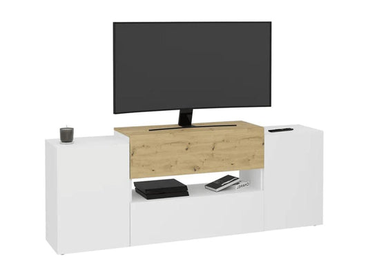 White Oak Wood TV Stand, 182 x 33 x 70.2 cm