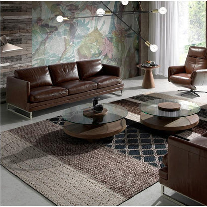 Gray Leather Accent Chair