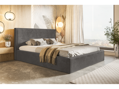 Anthracite Velvet Bed, 180 x 200 cm