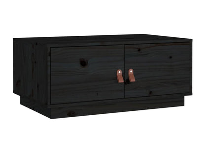 Black Solid Wood Coffee Table, 80 x 50 x 35 cm