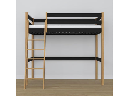 Black Oak Wood Bed, 90 x 180 cm