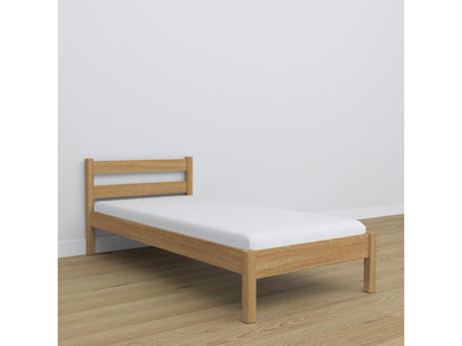 Natural Oak Wood Bed, 120 x 190 cm