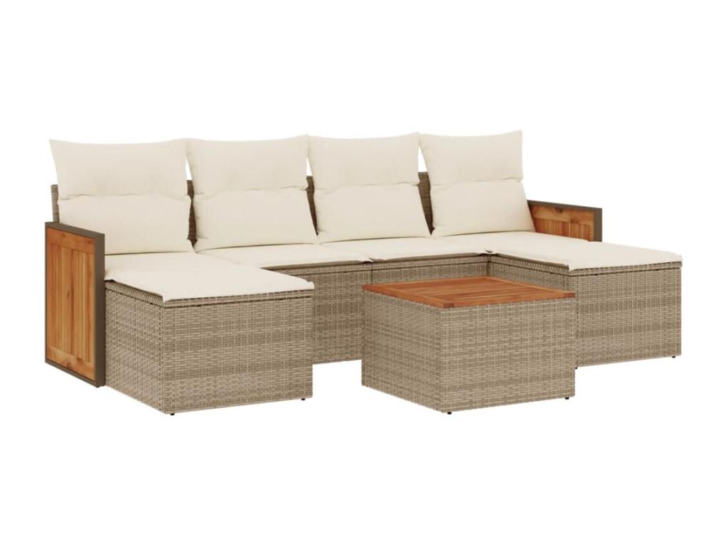 Beige Woven Resin Wicker Outdoor Furniture Set - dlz1766461909073
