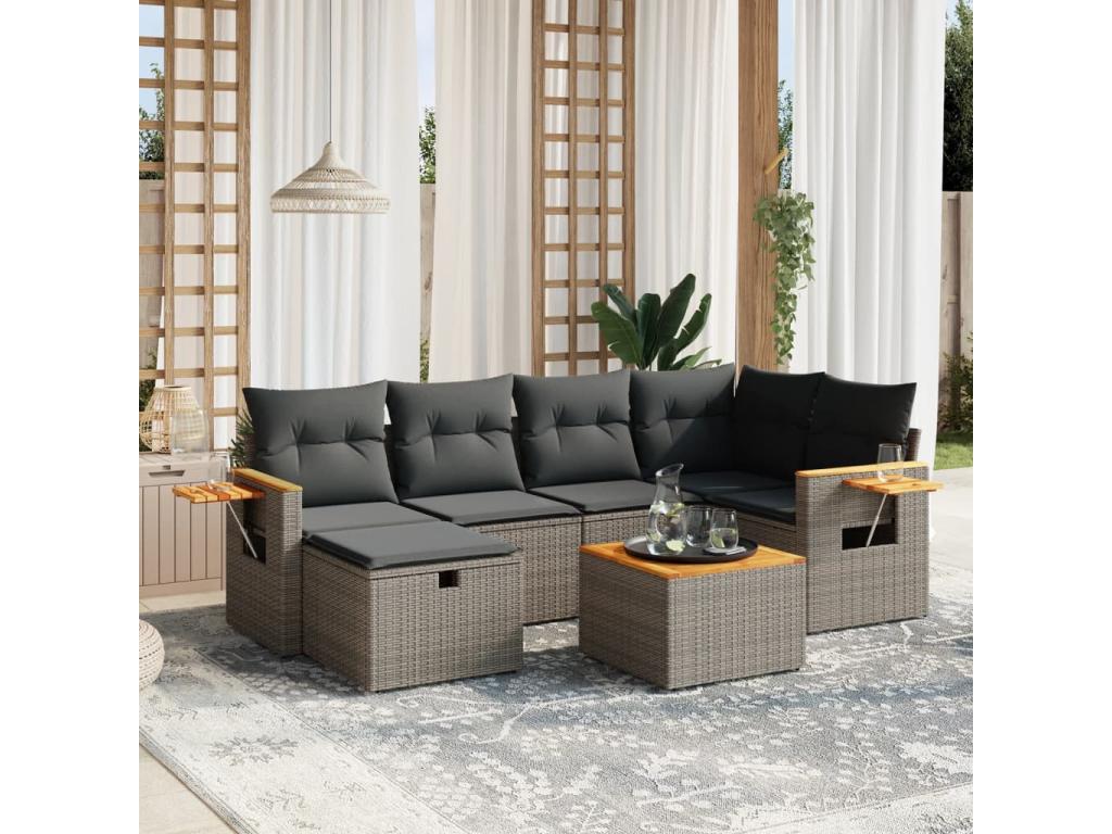 Gray Woven Resin Wicker Outdoor Furniture Set - dlz1766461642164