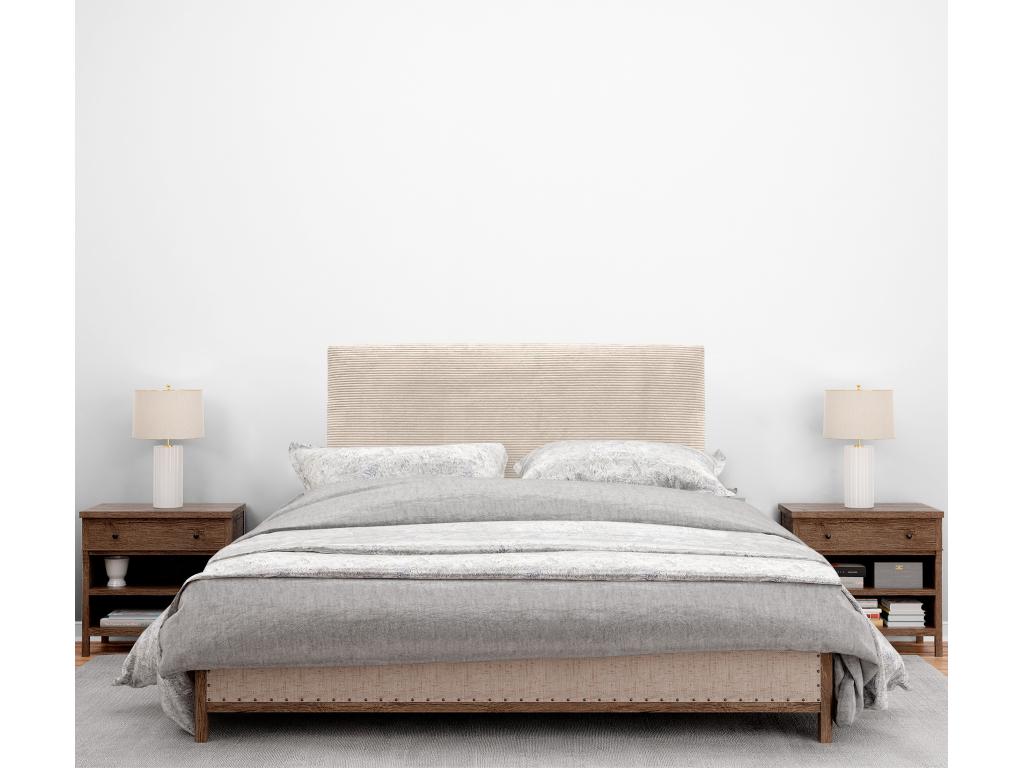 Beige Velvet Bed, 105 x 60 cm