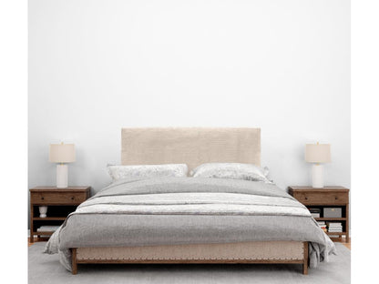 Beige Velvet Bed, 105 x 60 cm