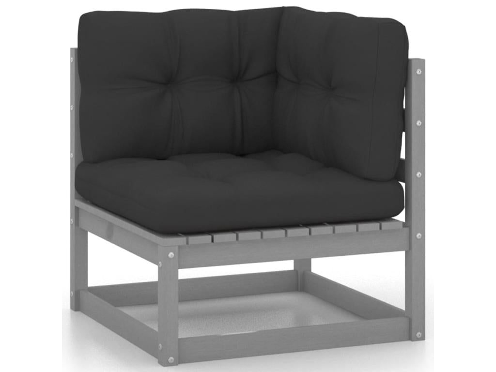 Gray Pine Wood Outdoor Furniture Set - dlz1766461086280