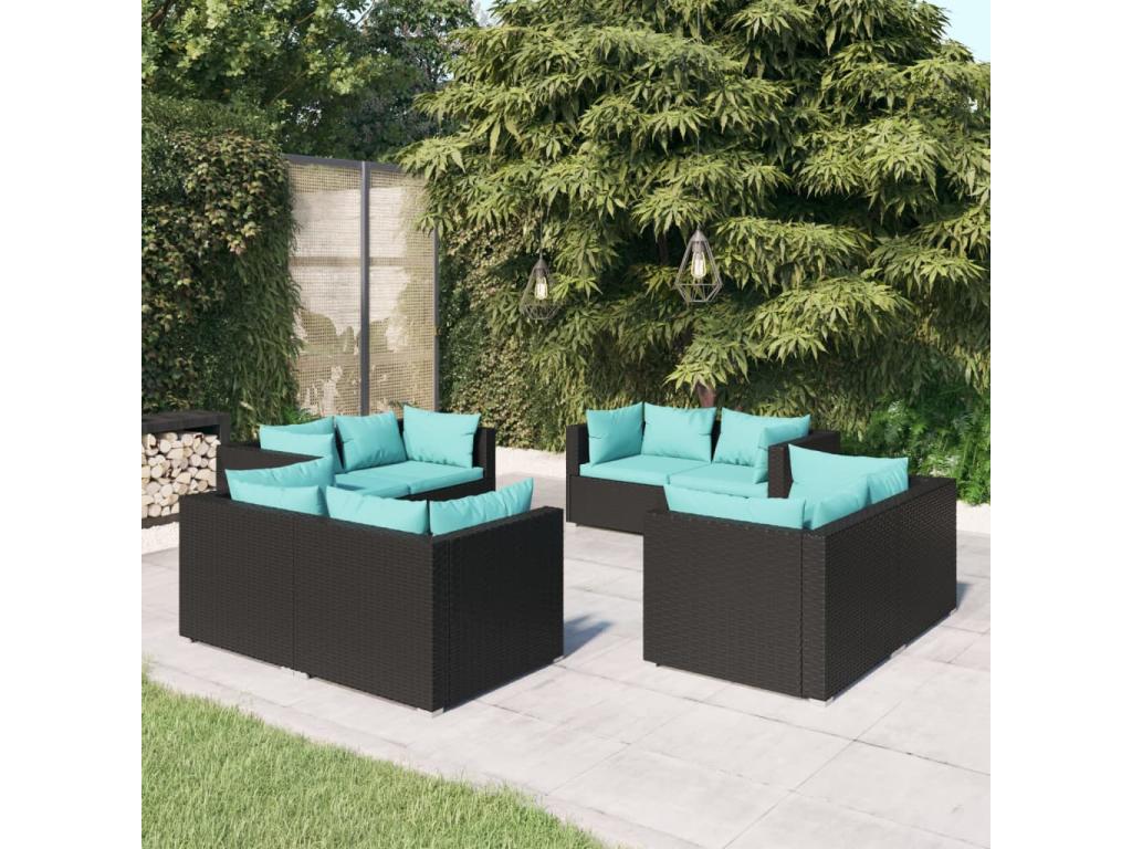 Black Woven Resin Wicker Outdoor Furniture Set - dlz1766461136814