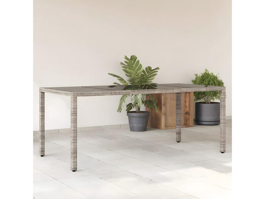 Gray Glass Table, 190 x 90 x 75 cm