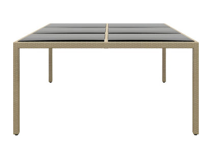 Beige Glass Table, 200 x 150 x 75 cm