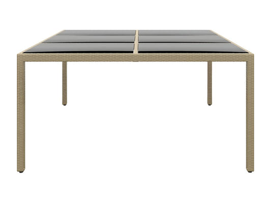 Beige Glass Table, 200 x 150 x 75 cm