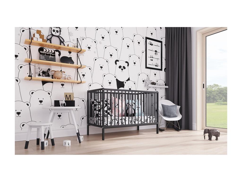 Anthracite Bed, 120 x 60 cm