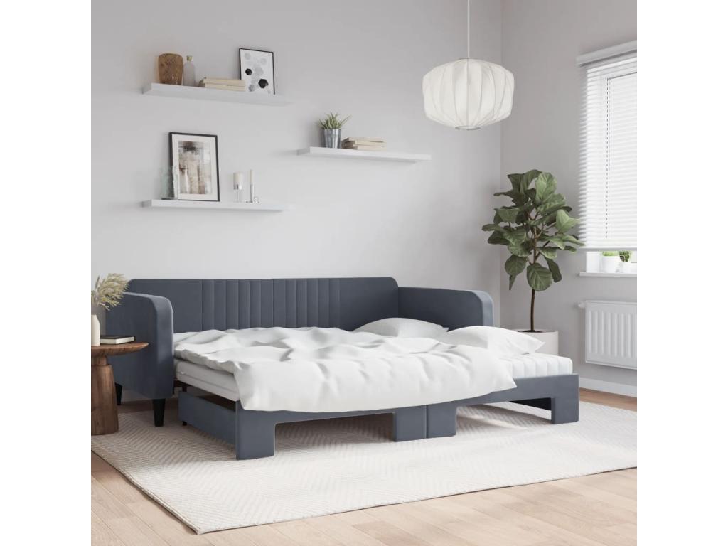 Gray Velvet Mattress, 100 x 200 cm - dlz1766461223463