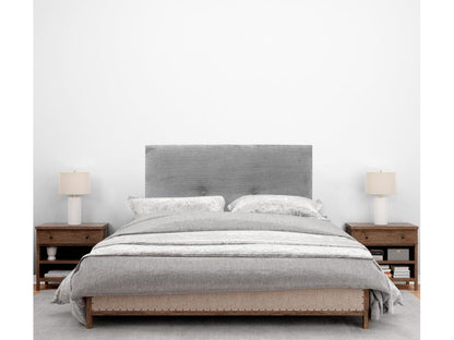 Gray Velvet Bed, 90 x 60 cm