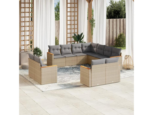 Beige Woven Resin Wicker Outdoor Furniture Set - dlz1766460983477