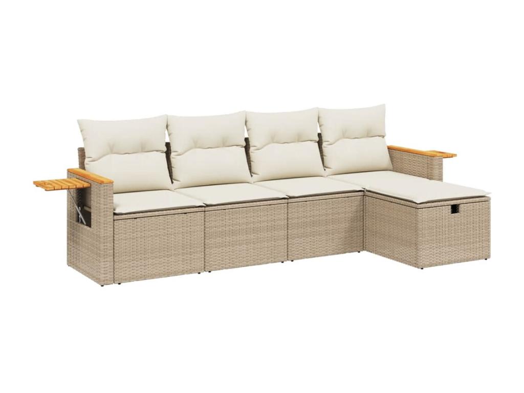 Beige Woven Resin Wicker Outdoor Furniture Set - dlz1766461239120