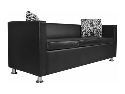 Black Leather Sofa, 170 x 62.5 x 63 cm