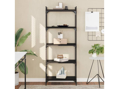 Black Engineered Wood Bookcase, 60 x 30 x 154 cm