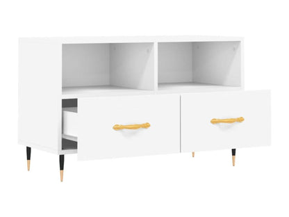 White Engineered Wood TV Stand, 80 x 36 x 50 cm