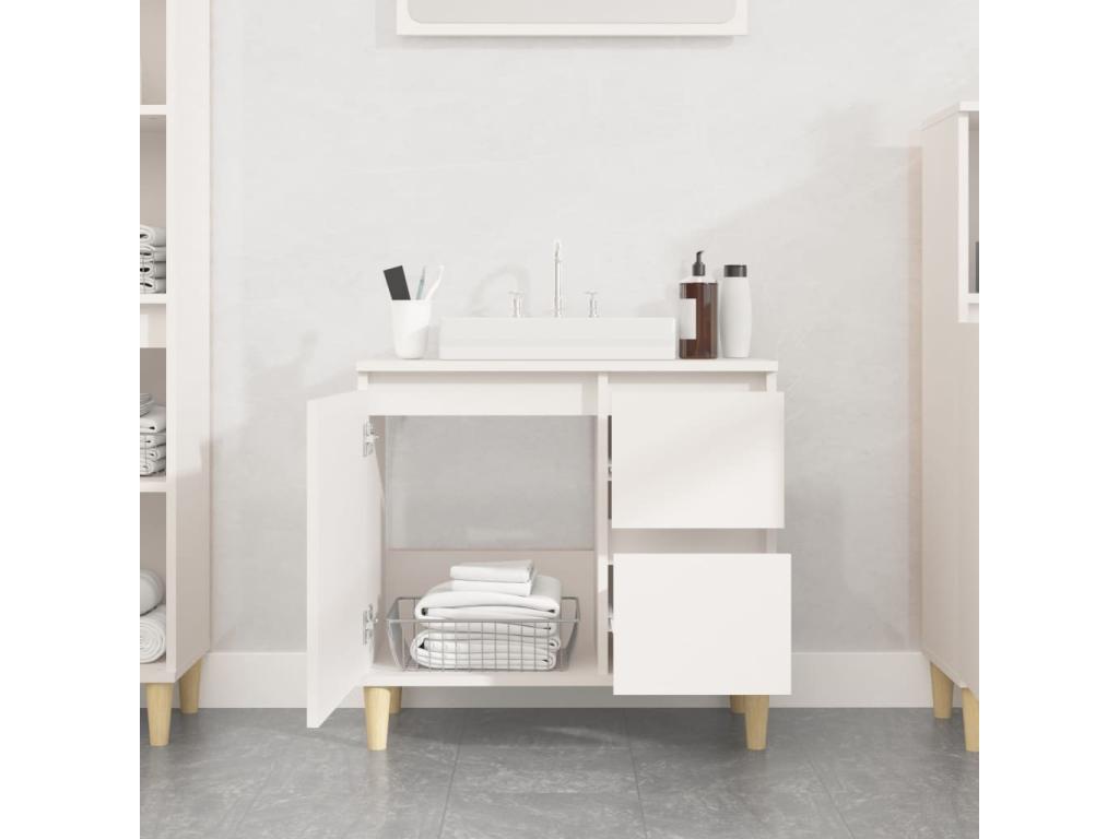 White Engineered Wood Wardrobe, 65 x 33 x 60 cm