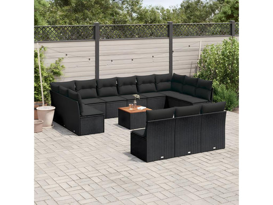 Black Woven Resin Wicker Outdoor Furniture Set