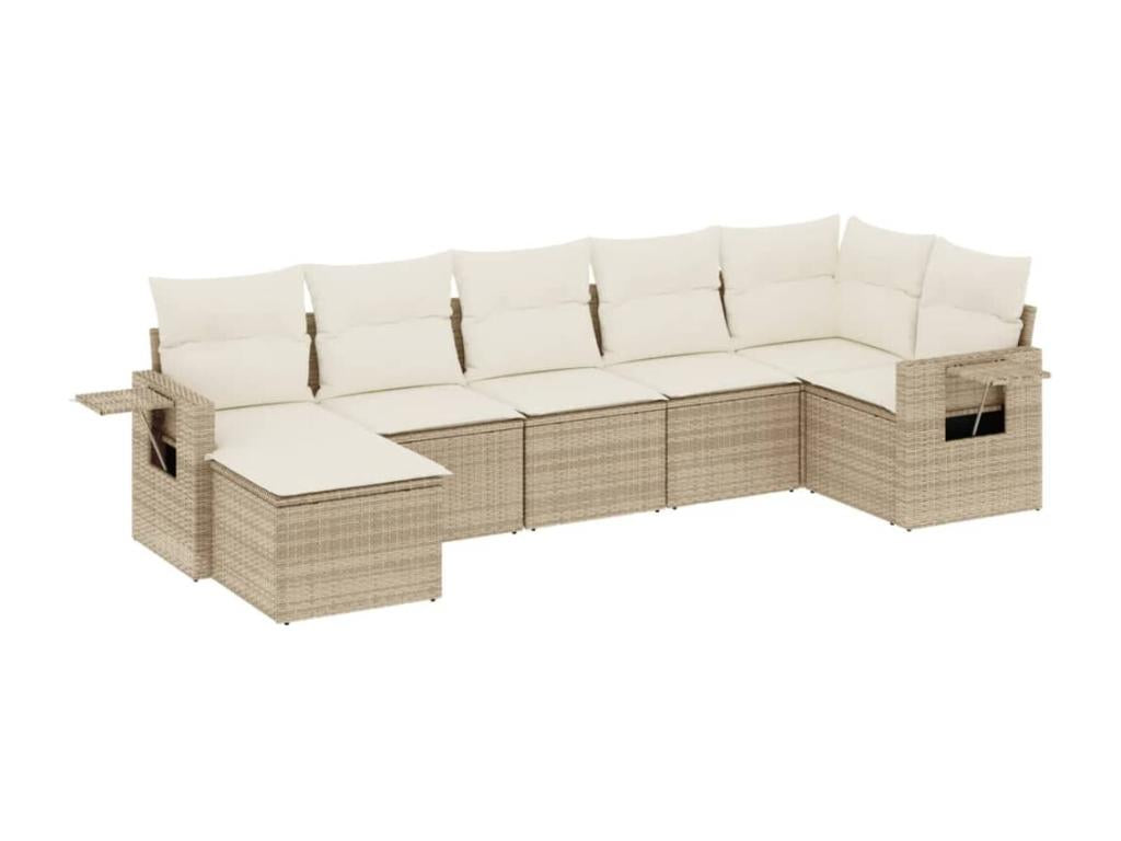 Beige Woven Resin Wicker Outdoor Furniture Set - dlz1766461591555