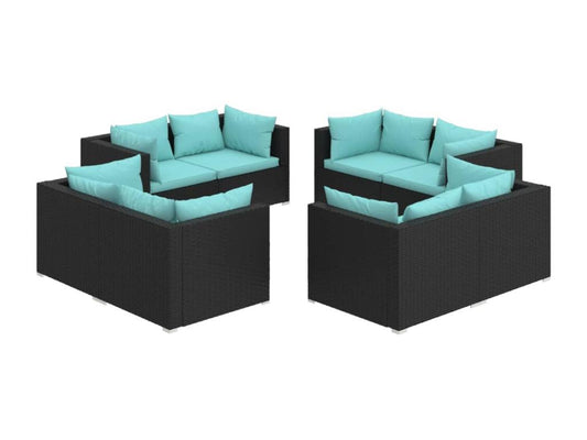 Black Woven Resin Wicker Outdoor Furniture Set - dlz1766461136814