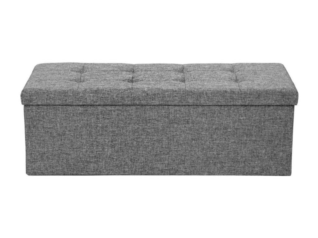 Gray Fabric Bench, 110 x 38 x 38 cm