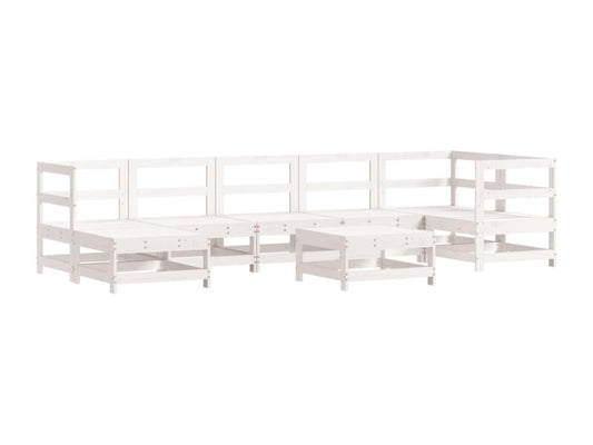 White Solid Wood Outdoor Furniture Set