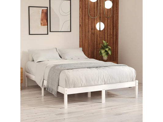 White Pine Wood Bed Frame, 140 x 190 cm