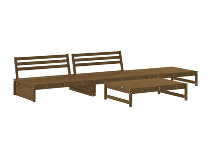 Brown Pine Wood Outdoor Furniture Set - dlz1766461612009