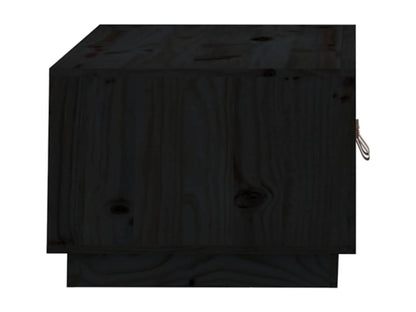 Black Solid Wood Coffee Table, 80 x 50 x 35 cm