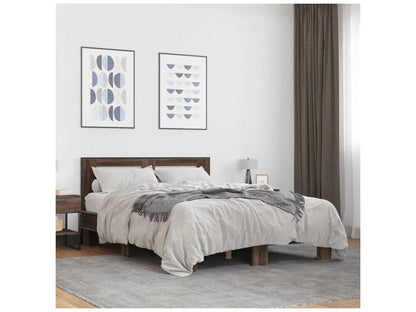 Brown Engineered Wood Bed Frame, 140 x 190 cm