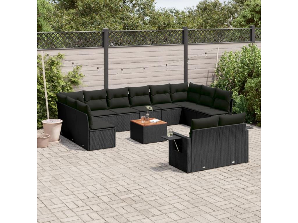 Black Woven Resin Wicker Outdoor Furniture Set - dlz1766461411360