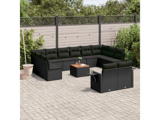 Black Woven Resin Wicker Outdoor Furniture Set - dlz1766461411360