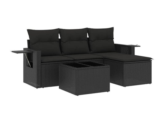 Black Woven Resin Wicker Outdoor Furniture Set - dlz1766461493911