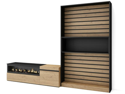 Natural Oak Wood TV Stand, 260 x 186 x 35 cm