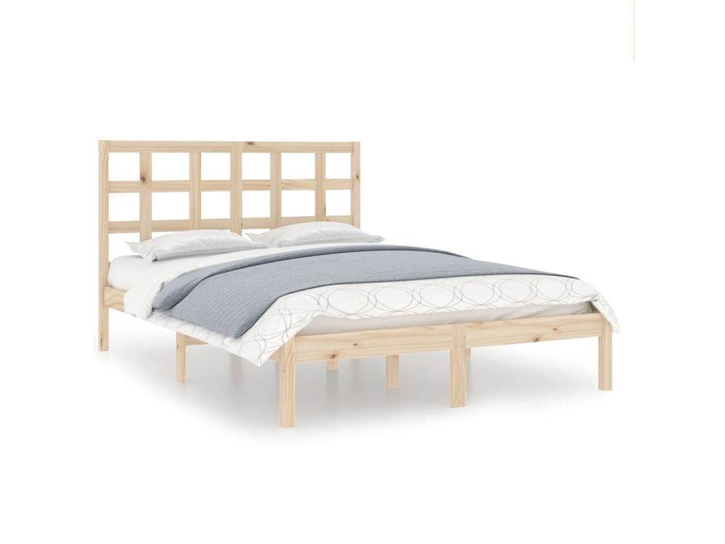Brown Solid Wood Bed Frame, 120 x 190 cm