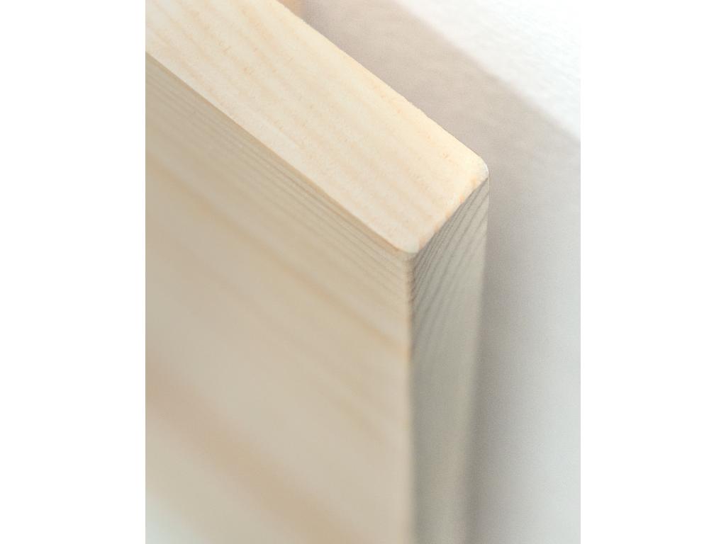 Beige Pine Wood Bed, 200 x 80 cm