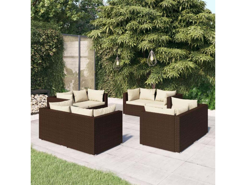 Brown Woven Resin Wicker Outdoor Furniture Set - dlz1766461137428